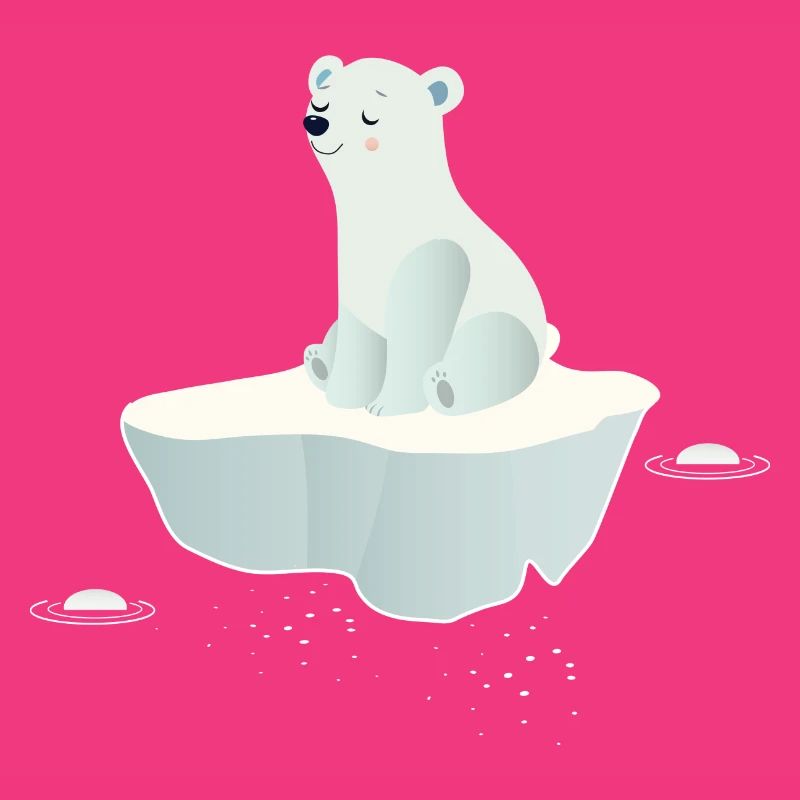 Träumender Eisbär auf einer Eisscholle