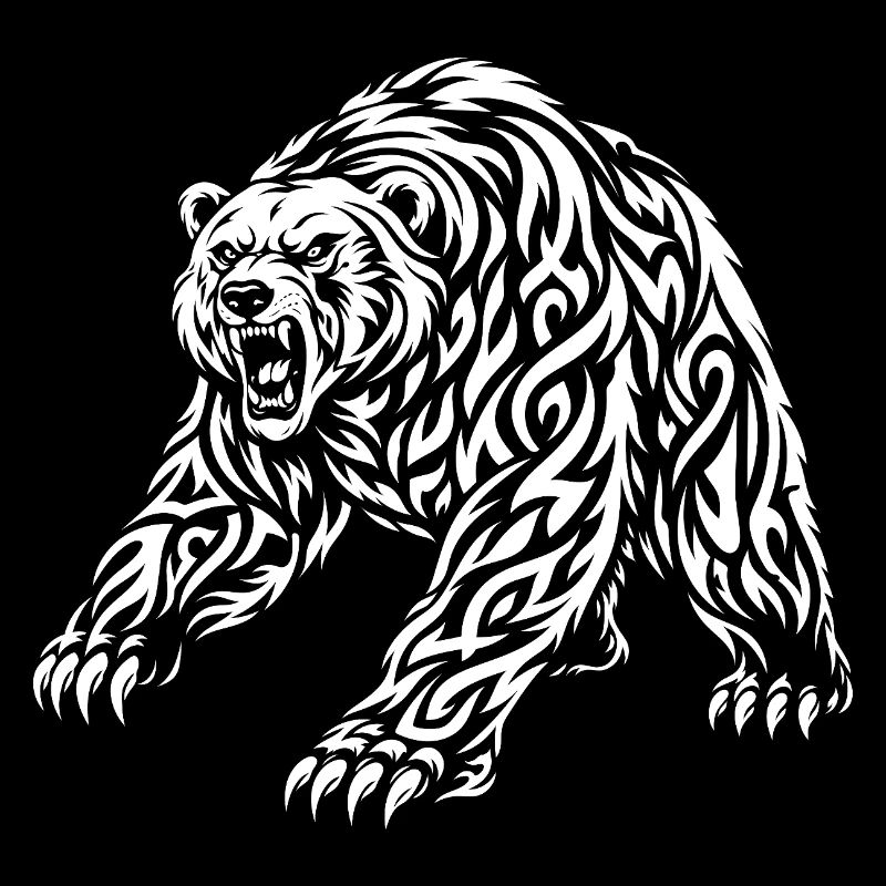 Tribal Grizzly – Wild Bear Motif