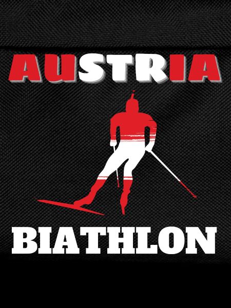 Biathlete Silhouette Red White Austria