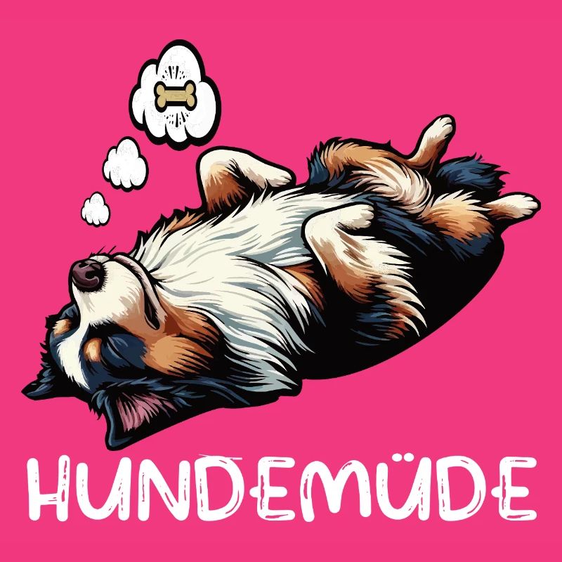 Hundemüde Australian Shepherd Aussie Aussiehalter