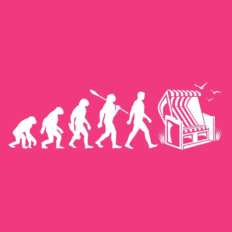 Evolution - Strandkorb - Urlaub - Meer - Möwen