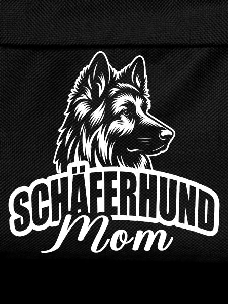 "Shepherd Mom" with dog head
