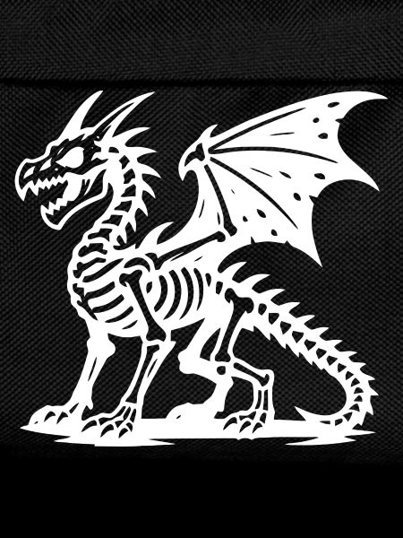 Mythical Dragon Skeleton Illustration