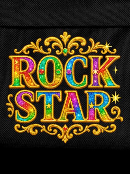 Vibrant Glitter Rock Star Embellishment