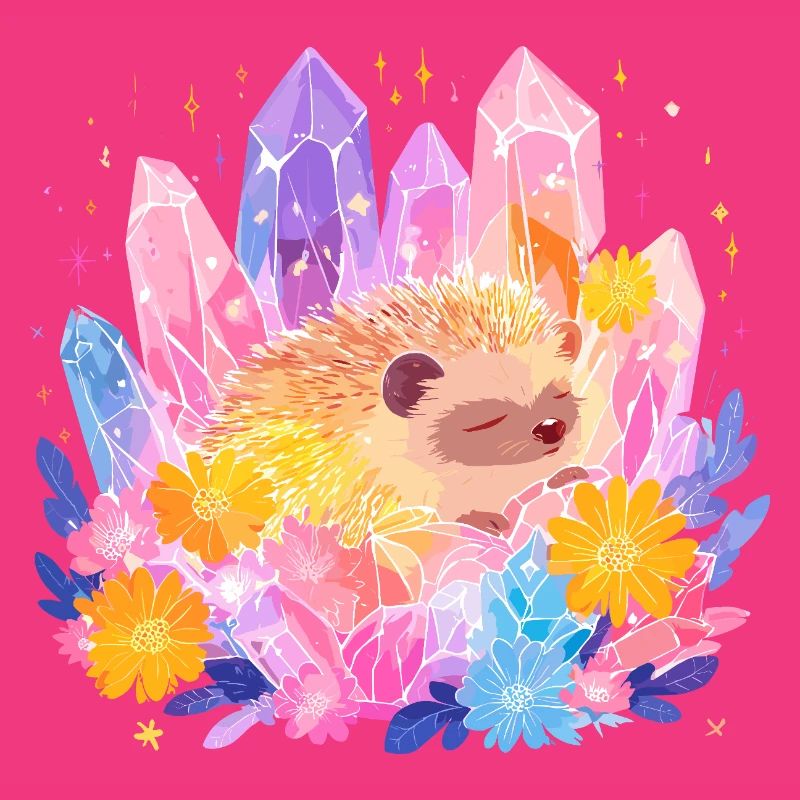 Petit hérisson dans le jardin de cristal
