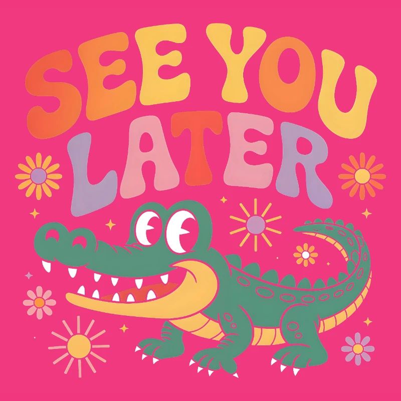 À plus tard Alligator Retro Cute