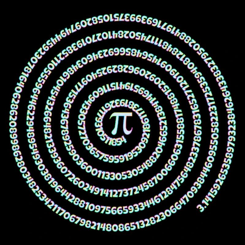 Pi Symbol Spirale Regenbogen Pi Day Ziffern