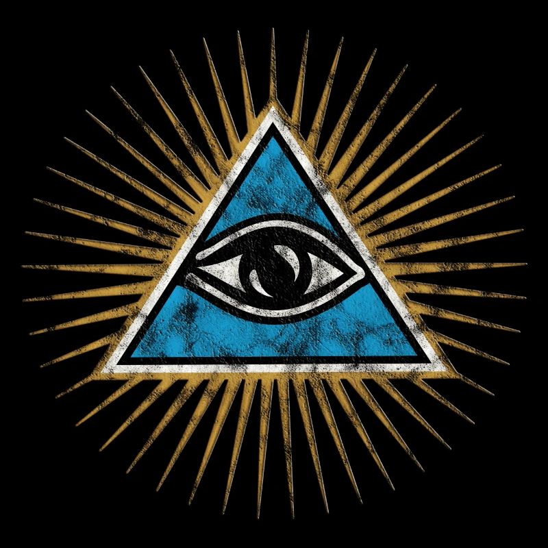 Alt seende øye, trekant, pyramide, årgang, gud