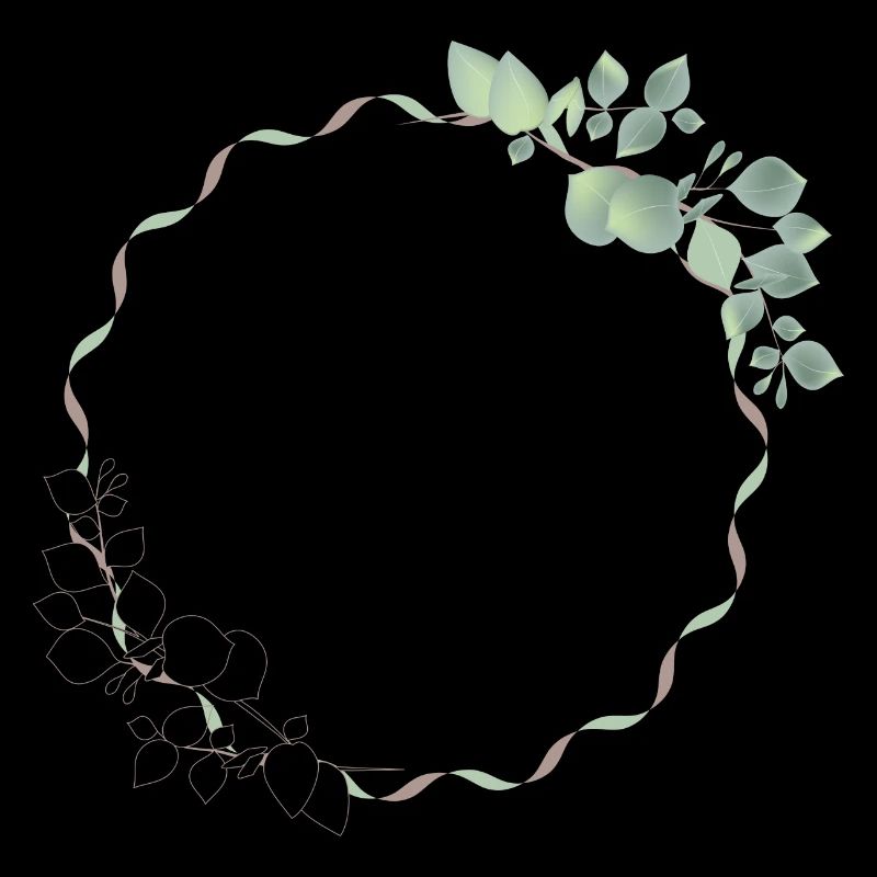 delicate eucalyptus frame for your own texts & motifs