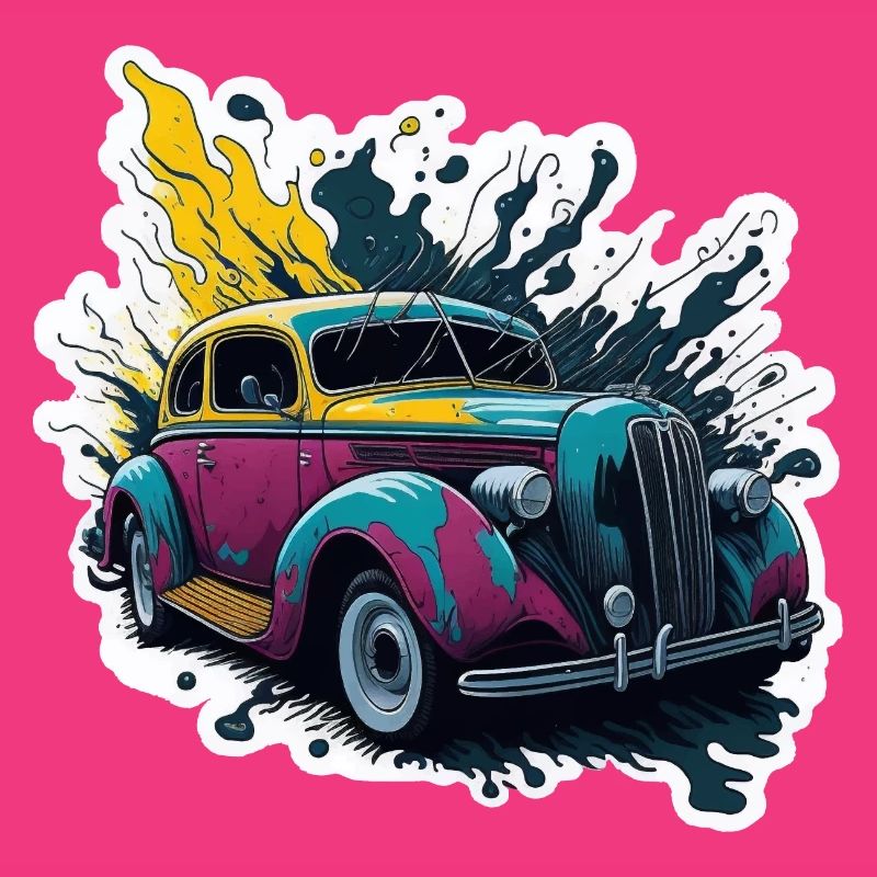 Farbiger Oldtimer Spritzer