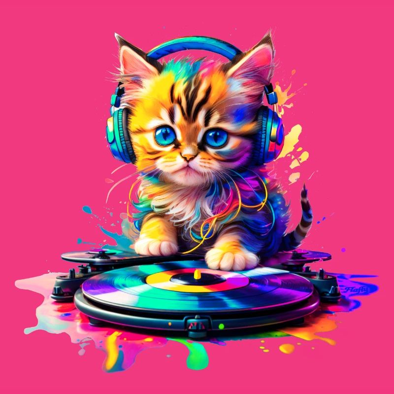 Kätzchen DJ - Regenbogen 2