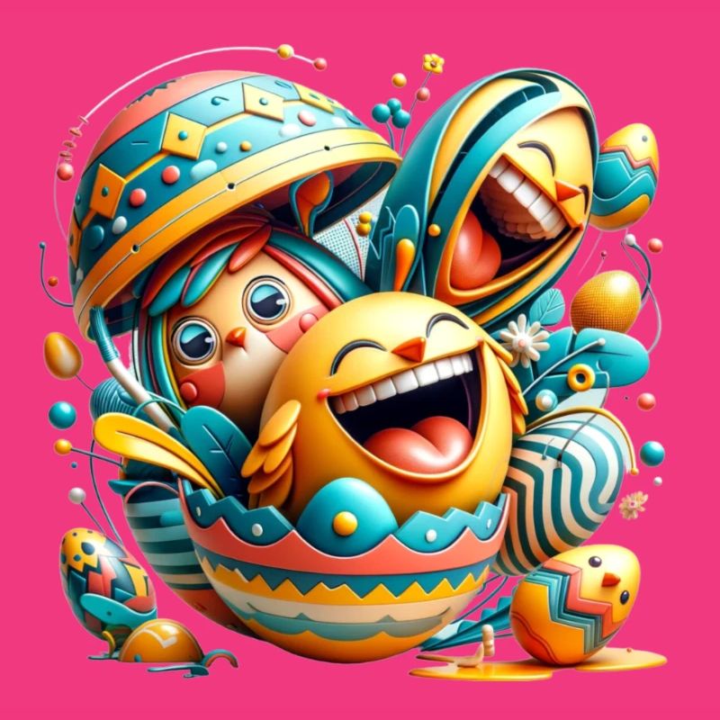 Easter graphic design in Mixed Dimensions style