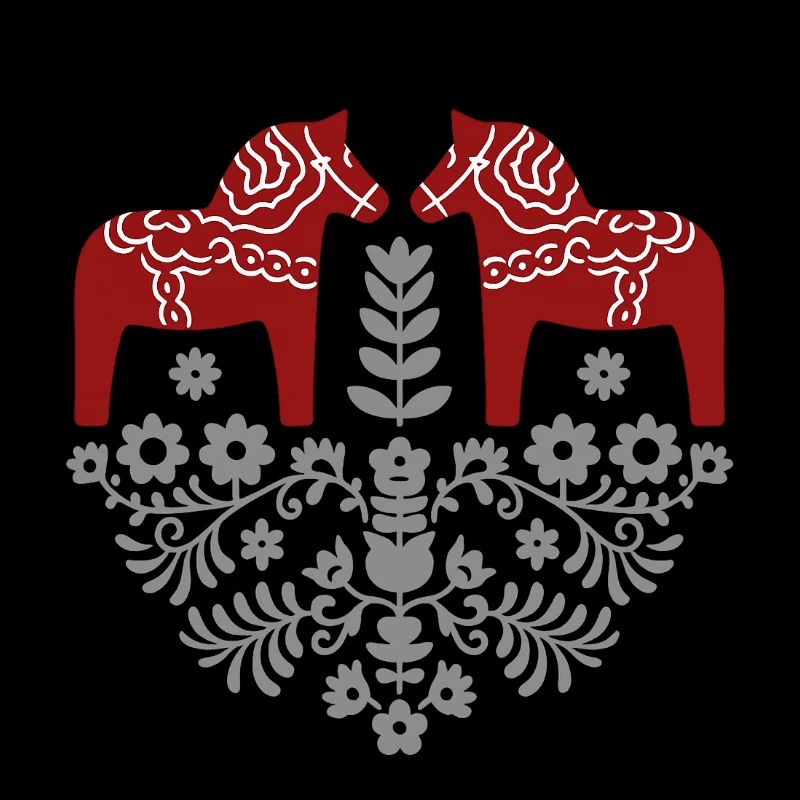 Dala Pferd – Skandinavische Folklore in Grau