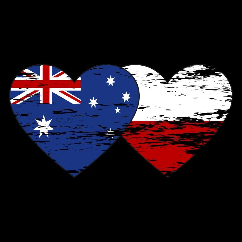 Drapeau de l’Australie Pologne Coeur utilisé