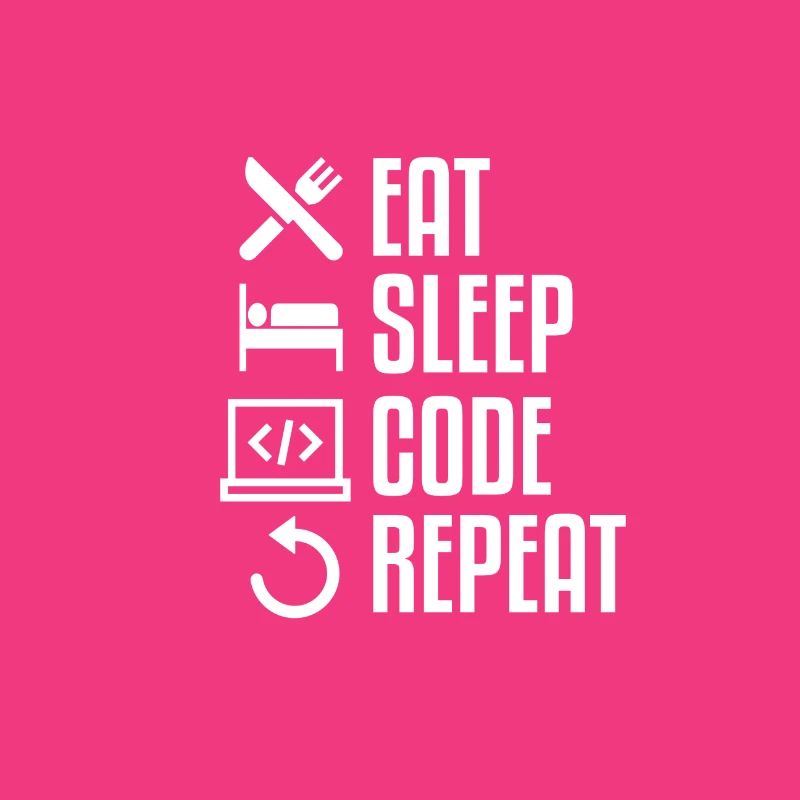 EAT SLEEP CODE REPEAT WHITE Computer T-Shirt