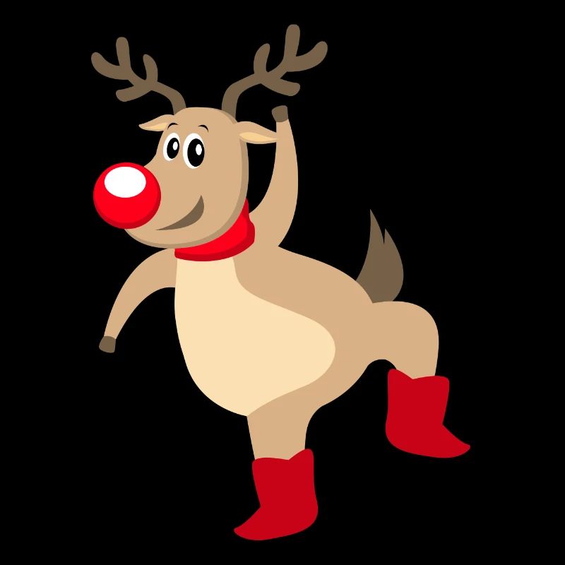Reindeer Rudolf Elch Christmas Red nose