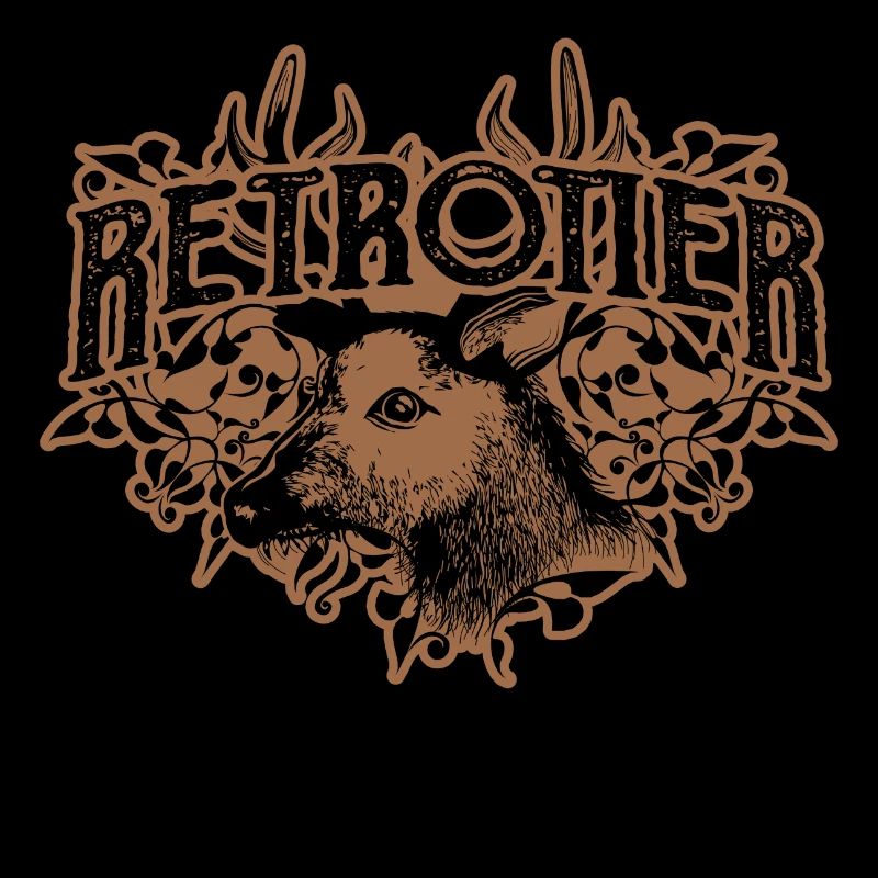 Retro Rentier Elch Hirsch Hirschkopf Geweih