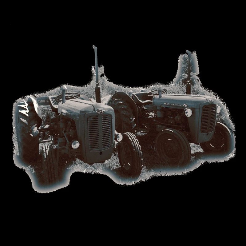 Traktorenduo im Feld