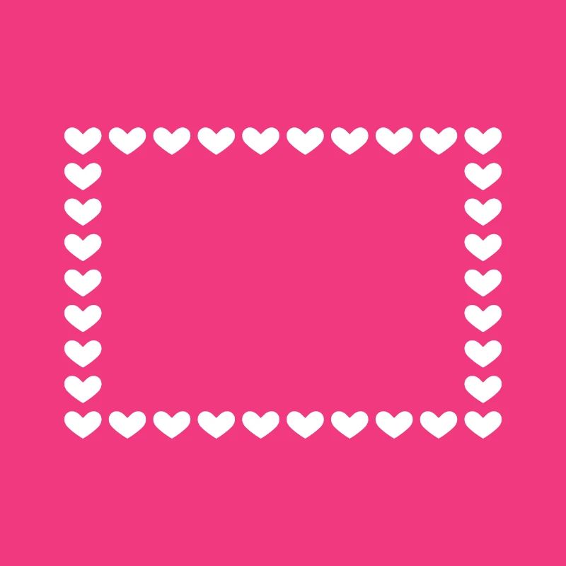 Rectangle frame heart customizable white