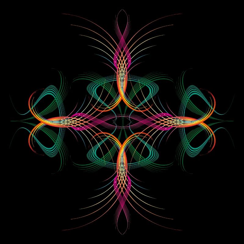 very delicate dynamically flowing cross ornament