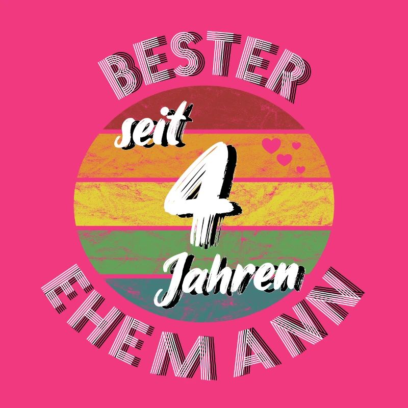 bester Ehemann seit 4 Jahren 4. Hochzeitstag retro
