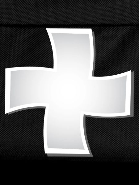 Silver swirling cross