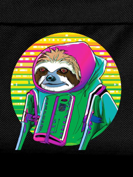 Cyber Punk Sloth - Ukiyo-e Stil.