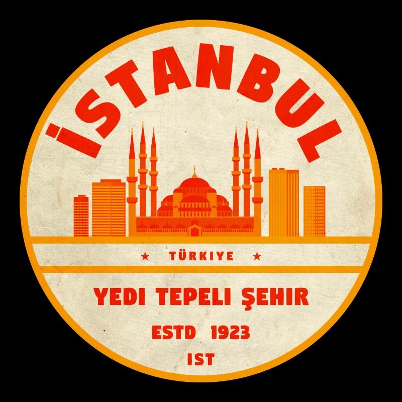 Istanbul Skyline Retro-Abzeichen