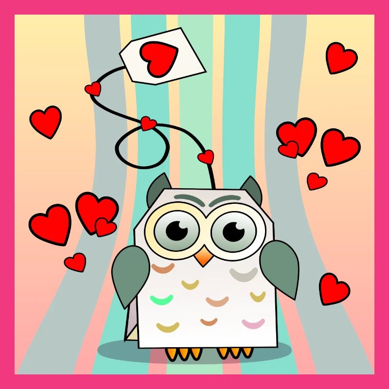 Valentinstag Tiere - Teebeutel Eulen