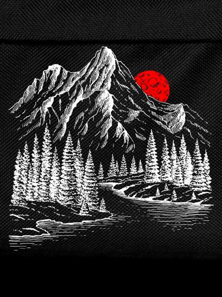 Crimson Sun Over Snowy Peaks