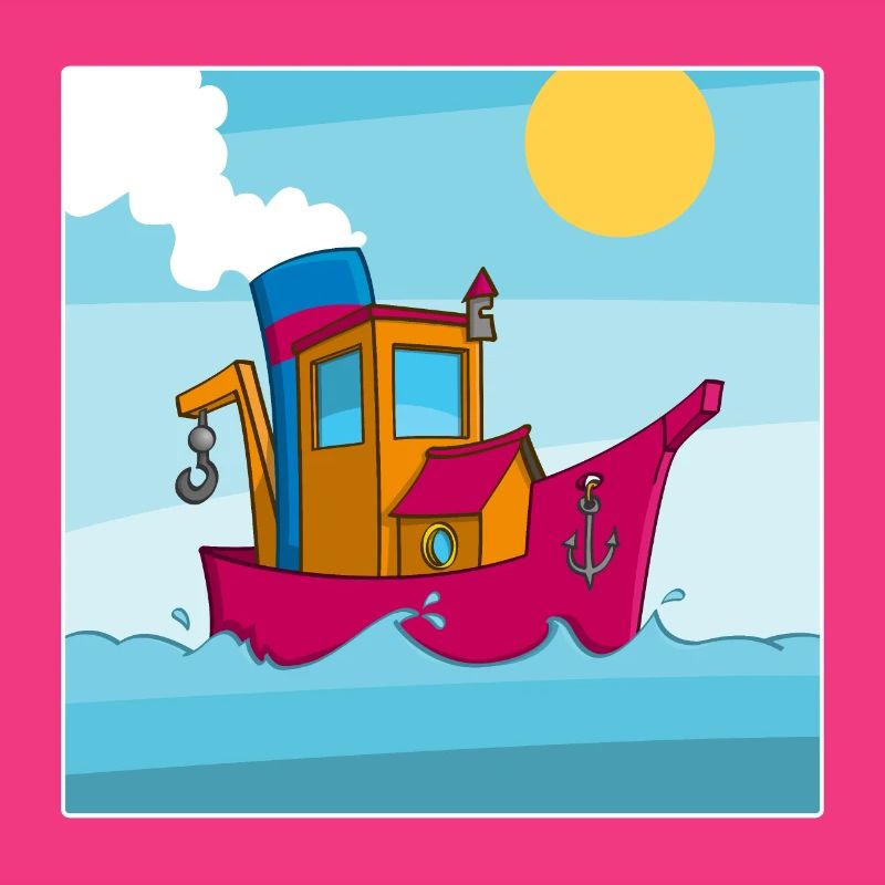 Buntes Bild eines lustigen Schleppers