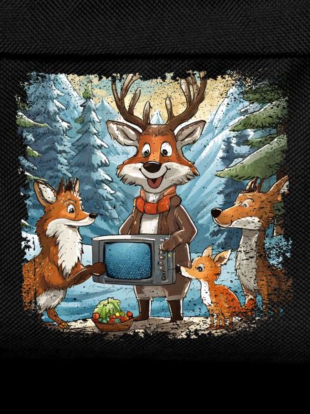Forest animals watch TV
