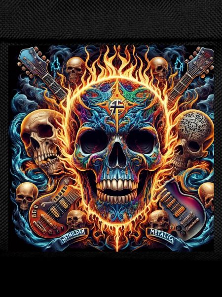 Skull with crossed guitars