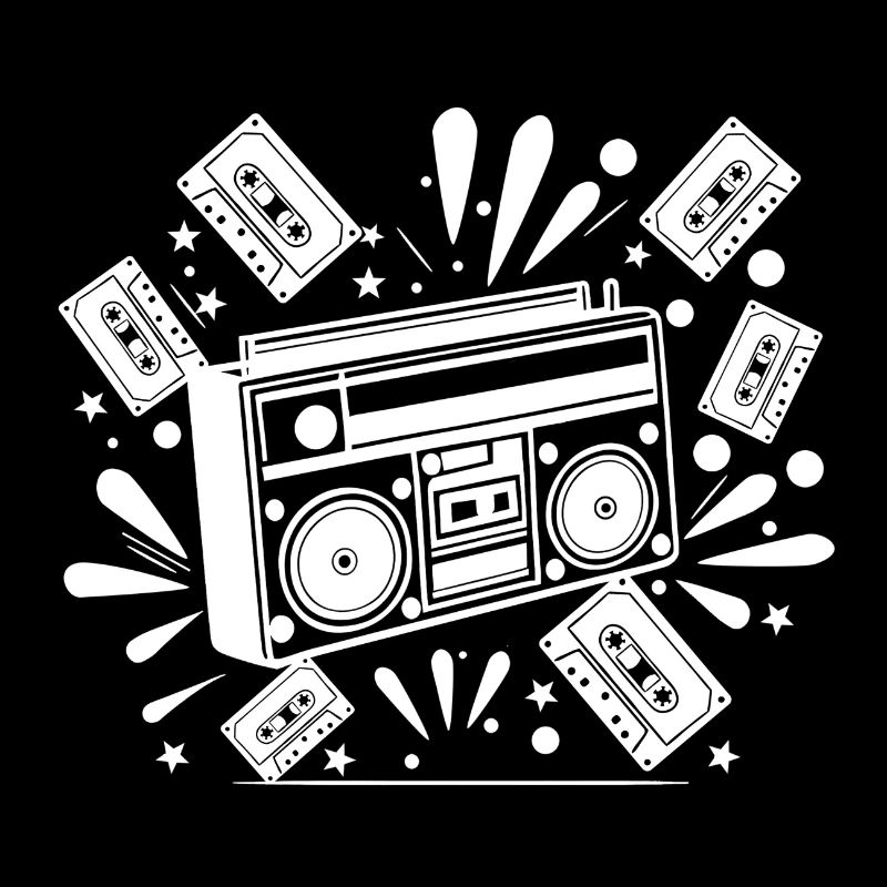 Boombox, music, nostalgia