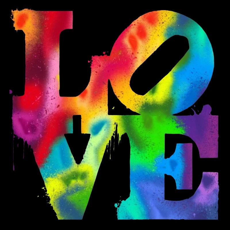 Regenbogen-Graffiti LOVE Burst