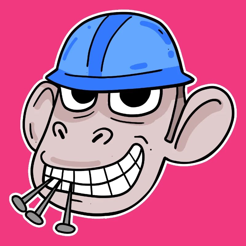 Affe Baustelle Bauarbeiter