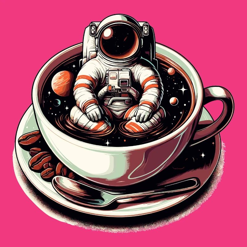 Black Coffee Astronaut Mug Galaxy Gift