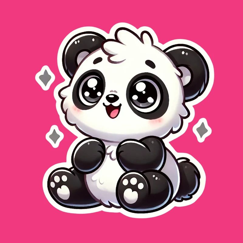 Fröhlicher Chibi-Panda