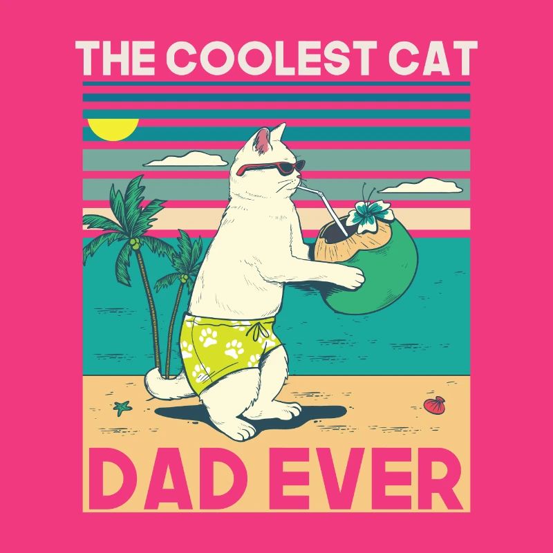 Conception de plage de papa chat cool
