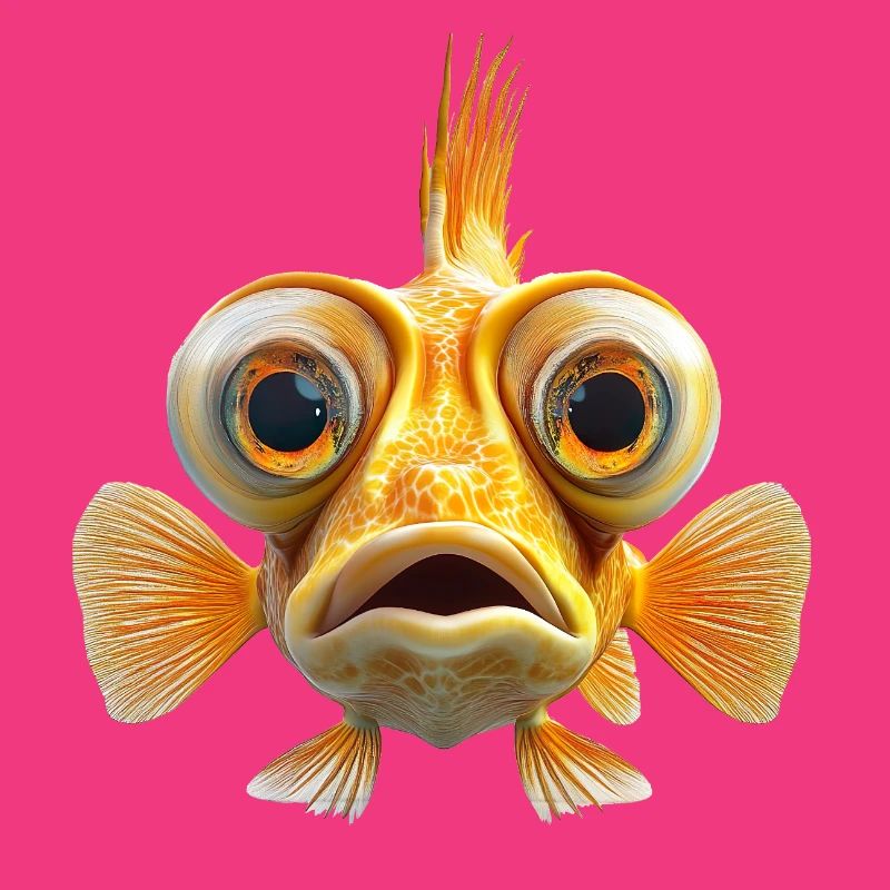 Visage de poisson avec de grands yeux
