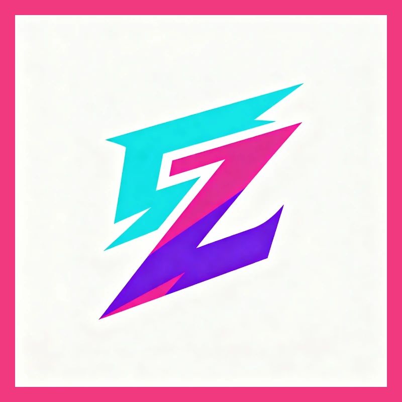 Zigzag Neon Gradient Logo
