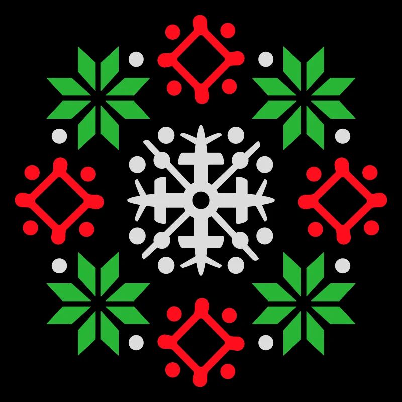 Schneeflocken Muster Weihnachtspullover Schnee