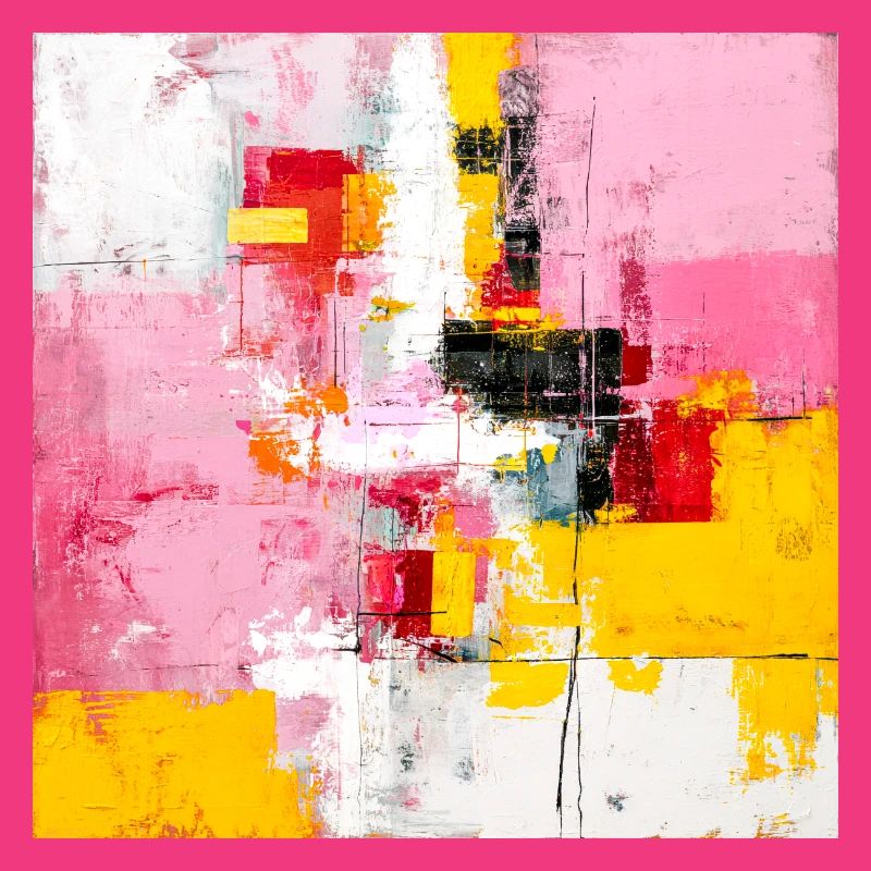 Blocs de couleur abstraits Rose Jaune