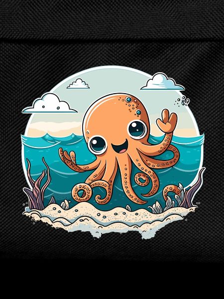 Happy squid on the beach