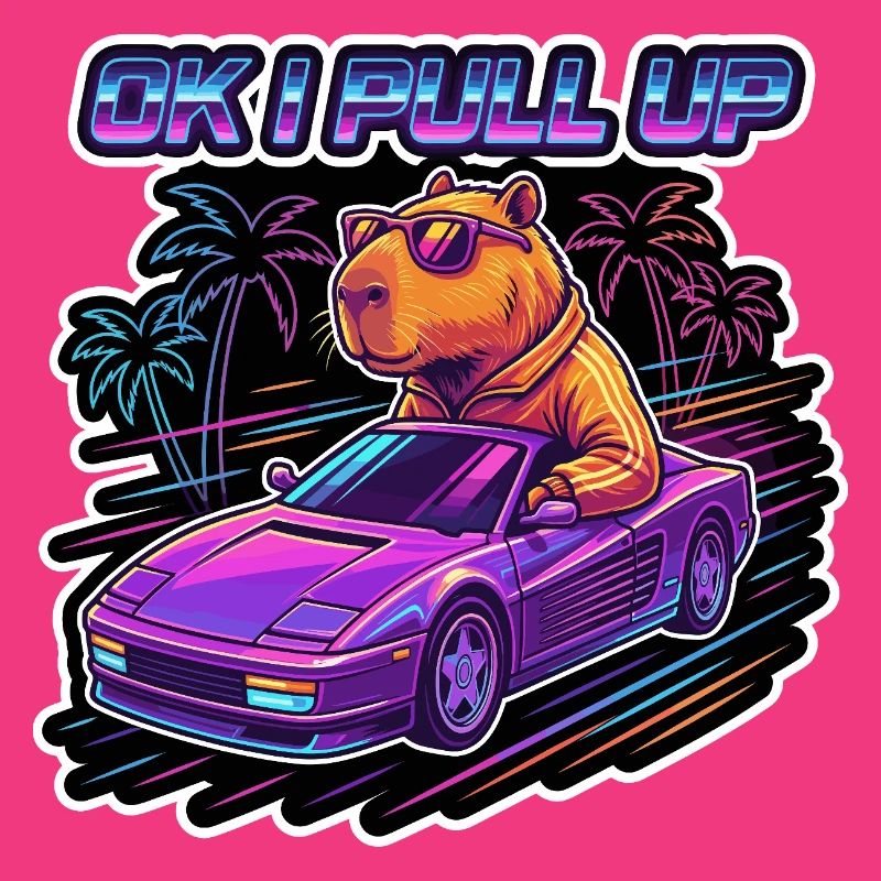 OK I Pull Up Capybara Retro