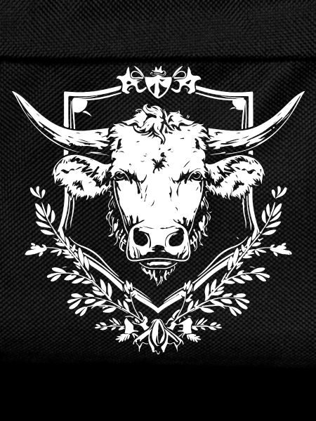 Cow in a laurel frame