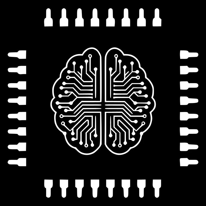 AI Gehirn Chip Prozessor Tech Vektor