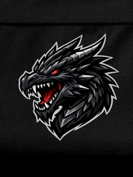 Dragon head with red eyes