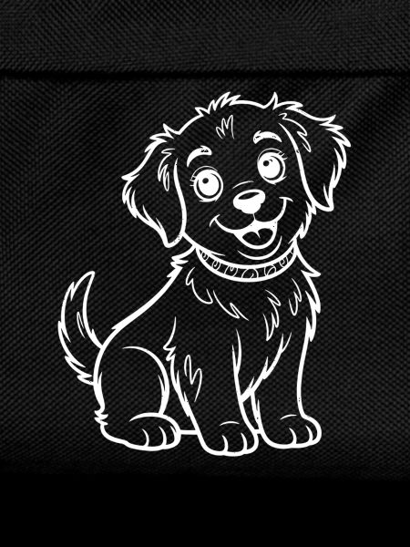 Smiling Puppy Line Drawing