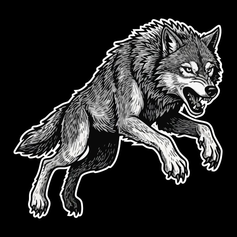 Wild Wolf Race Mascot Alpha Wolf